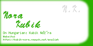 nora kubik business card